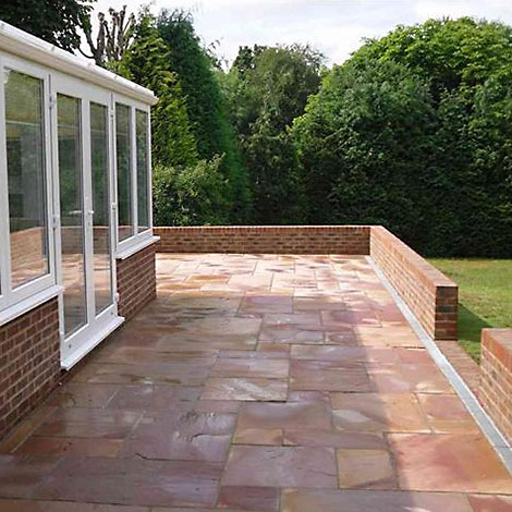 Photo of newly fitted paved patio area